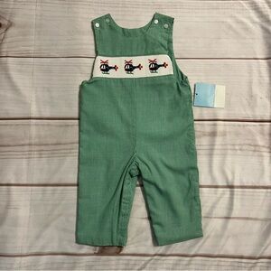 Anavini Hand Smocked Longalls Boys 12 Month NWT Helicopter Gingham